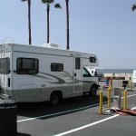 Pitched at Dockweiler Beach RV Park