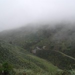 Mines Road in the mist - Del Valle
